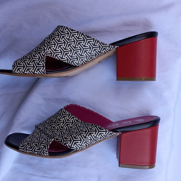 Le Babe Chunky Heel Slide in Shoes - Picture 5 of 10